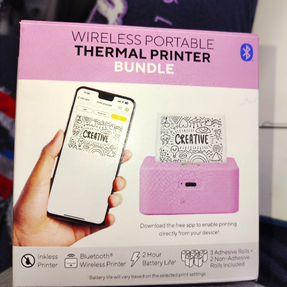 Wireless portable thermal printer bundle